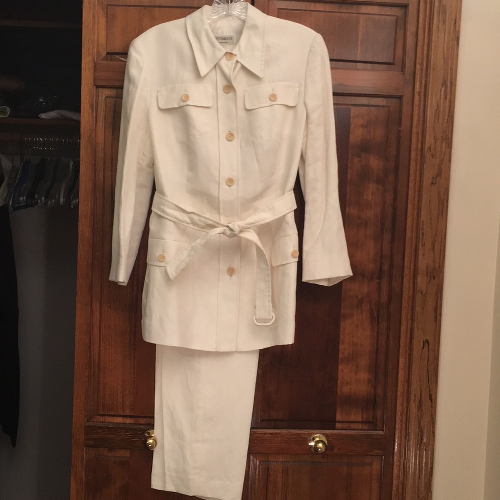 White Vestimenta pant suit.